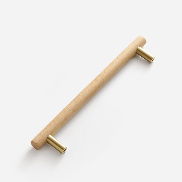 Beech Wood and Matte Brass Door Pull - Beech Wood and Matte Brass Door Pull